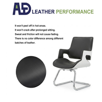 Fauteuil de réunion ergonomique en cuir avec coussin épais, base chromée, réglable, pour bureau, salon ou hôtel