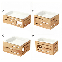Présentoir à buffet en bois FLEY pour la restauration hôtelière, étagère à dessert à plusieurs niveaux avec plateau en céramique pour la décoration de table de mariage, banquet ou fête