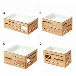 Exhibidor de Postres de Madera de Varios Niveles FLEY <span class=keywords><strong>para</strong></span> Catering de Hoteles, con Bandeja de Cerámica <span class=keywords><strong>para</strong></span> Decoración de Mesa en Bodas, <span class=keywords><strong>Banquetes</strong></span> y Fiestas - Product Image 3