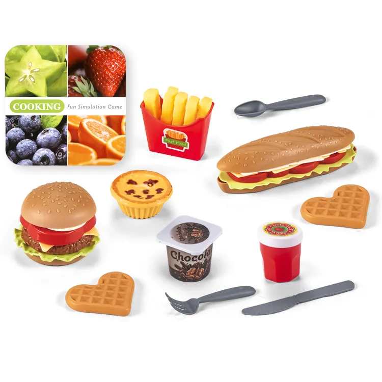 Giocattoli alimentari rimovibili Burger Combo e assortimento set da gioco per alimenti per bambini set da gioco per bambini giocattoli da cucina