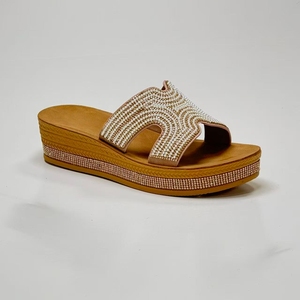 2025 zapatillas de plataforma de diamante de lujo para mujer, diseño hueco, cierre deslizante iluminado, transpirables, playas de verano, venta al por mayor - Product Image 2