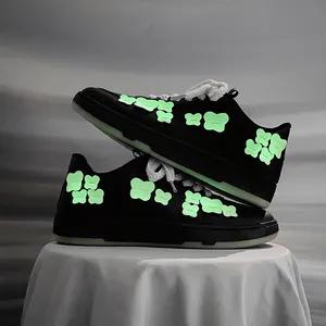 Wholesale Men Sneaker Shoes Glow At Night Waterproof Trendy Black Casual Shoes for Walking