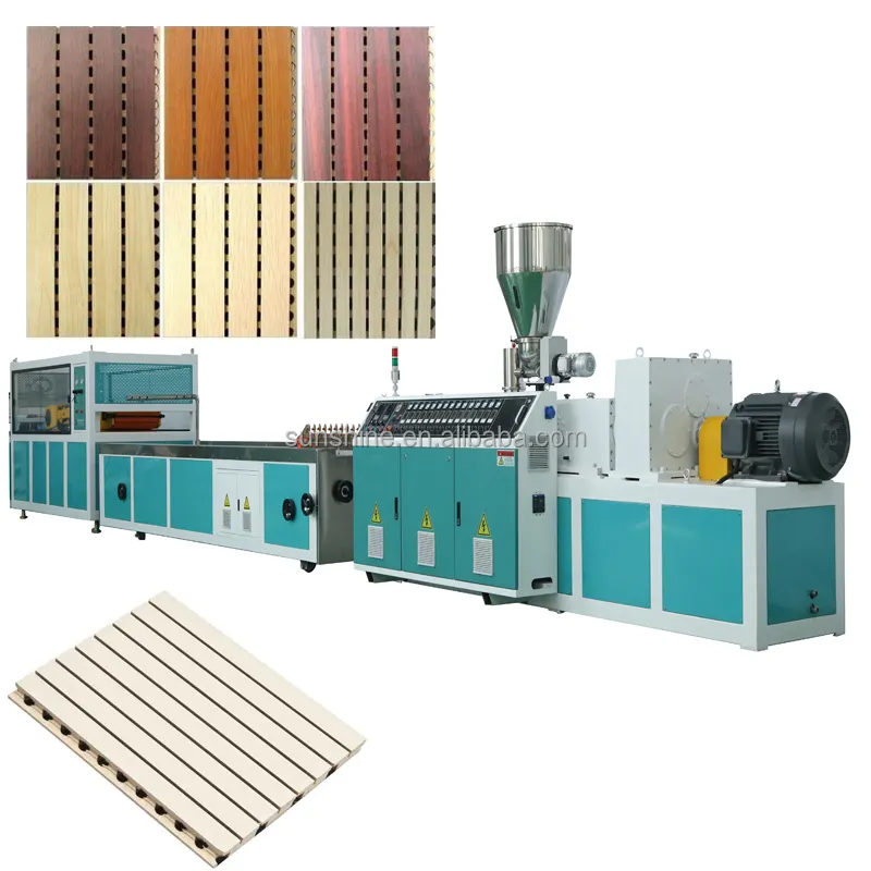 3d Decorative Soundproofing Grooved Acoustic Panel Extruder Making Machine WPC Wall Panel Production Line