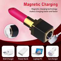 Mini vibromasseur à 10 vitesses pour femmes, stimulation clitoridienne et vaginale, vibration puissante, silicone, petit vibromasseur en forme de rouge à lèvres