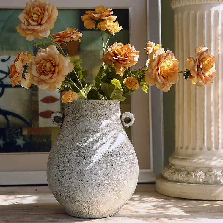 Haushalts waren Garten Tisch dekoration antiken Designer runde Keramik Terrakotta Vintage chinesische Vase Dekor Vasen