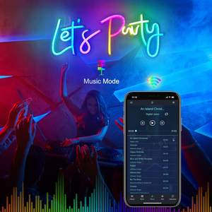 ไฟนีออนตกแต่ง RGB แฟชั่น  แบบปรับแต่งรูปแบบตัวอักษรได้  ไฟนีออนแบบยืดหยุ่น  แสงสีปรับเปลี่ยนได้ - Product Image 1