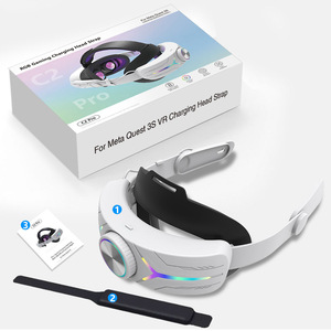 Sangle de charge rapide réglable pour Meta Quest 3 3s VR, sangle de tête de charge avec batterie 12000 mAh et lumière RGB - Product Image 2