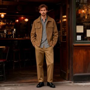 TKAN298D personalizado de talla grande para hombre suelto peso pesado nuevo estilo Casual Cool Light felpa bolsillo botón Color sólido chaqueta - Product Image 1