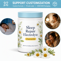 Poudre d'électrolytes au glycinate de magnésium pour le sommeil, mélange de boisson pour la récupération musculaire nocturne, végétalien, sans gluten, fournisseur de services ODM