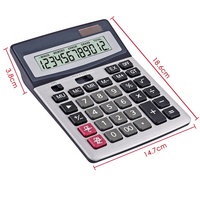 Calculatrice de bureau électronique Foska à 12 chiffres, alimentée par énergie solaire et piles, pour fournitures de bureau