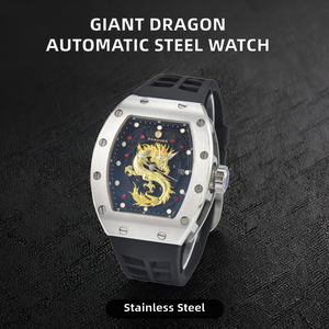 Montre mécanique automatique de luxe Giant Dragon, style élégant, acier inoxydable, cristal saphir, étanche 3BAR, alarme, 20 mm - Product Image 2