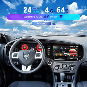 مشغل دي في دي للسيارة بشاشة مزدوجة 24 بوصة يعمل بنظام أندرويد مع لوحة عدادات رقمية لسيارات دودج تشالنجر هيلكات وتشارجر 2013-2025 - Product Image 4