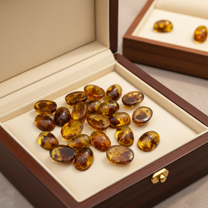 مجوهرات كهرمان طبيعي عالية الجودة، أحجار كريمة على شكل كمثرى بأحجام متغيرة، إمدادات أساسية لإنتاج المجوهرات عالية الجودة - Product Image 1