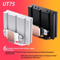 Radiateur CPU à caloduc UT75-6, refroidissement par air 1700, boîtier d'ordinateur silencieux X99 2011 pour AMD I5i7, matériau PC en cuivre, ventilateurs à billes