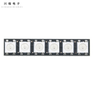Ws2812 โมดูลแถบไฟ LED 6 พิกเซลสีเต็มรูปแบบ RGB ชิปเดี่ยว 5v บอร์ดพัฒนาอินเทอร์เฟซเอสพีไอ - Product Image 4