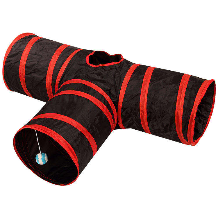 Red and black striped T-shape