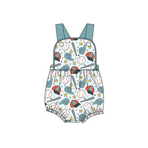 SR4035 Mono de Manga Larga con Cierre y Estampado de Béisbol para Bebés Niñas, Cómodo, Venta al Por Mayor - Product Image 2