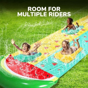 20FT Children's Water <b>Slide</b> PVC Inflatable Watermelon Water <b>Slide</b> Summer Outdoor Lawn Sprinkler 2 Water <b>Slides</b> - Product Image 2