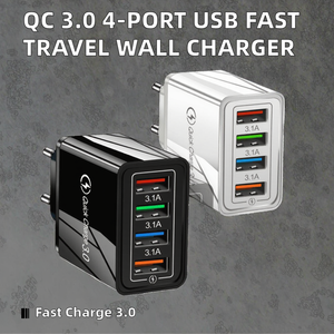 อะแดปเตอร์ชาร์จไฟแบบติดผนัง 4 พอร์ต USB รองรับ Quick Charge 3.0 หัวปลั๊ก EU US UK สำหรับโทรศัพท์มือถือ - Product Image 2