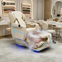 Fauteuil de pédicure Thera Mist personnalisé avec massage du dos et bassin de spa pour les pieds en verre sans tuyauterie