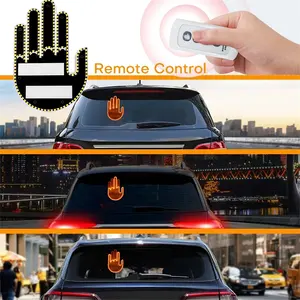RCJ lampu jari warna merah, lampu jendela mobil dengan Remote kontrol Led, lampu mobil jari tengah