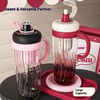 Gourde d'été pour femme, résistante aux hautes températures, grande capacité, design élégant, avec paille sécurisée et tube d'aspiration, Ice Bully Teapot Straw