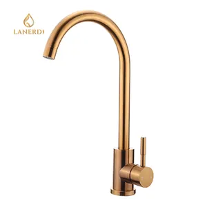 USA Rose gold plated copper single lever gold swan wash faucet kitchen sink faucet mixer tap