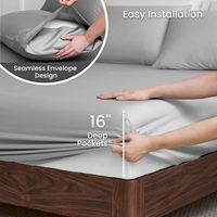 Parure de draps 100 % Lyocell Eucalyptus – Luxe Hôtelier Rafraîchissant, Respirant et Doux comme de la Soie, Hypoallergénique, Lavable en Machine