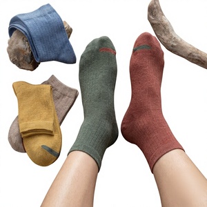 Calze da Uomo per Piedi Larghi, Vestibilità Comoda, Stile Britannico, in Cotone, Lunghezza Media, Anti-Odore, per Autunno - Product Image 2