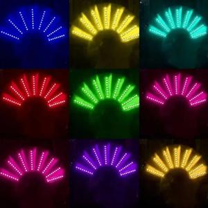 Ventilador Plegable LED Portátil a Pilas con Luz, Accesorios Luminosos para Espectáculos Nocturnos, Discotecas, Arte Popular, Manualidades, Publicidad DIY - Product Image 4