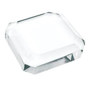 Prensapapeles Octagonal de Vidrio Transparente de 90x90 mm, 19 H, Decoración de Escritorio - Product Image 1