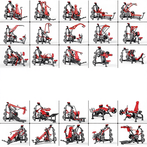 Attrezzatura Fitness Panata: Macchina per Squat, Trazioni, Spinte, Sollevamento Petto, Allenamento Spalle, Abduzione Anca, Vogatore in Acciaio per Palestra - Product Image 1