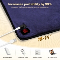 Petit coussin chauffant USB pour les voyages, coussin chauffant électrique portable de type C pour voiture, coussin chauffant miniature fonctionnant sur batterie