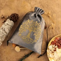 Nouvelle carte flanelle sac gris triphasé mois cadeau cordon vitesse droite petit objet bijoux sac de rangement