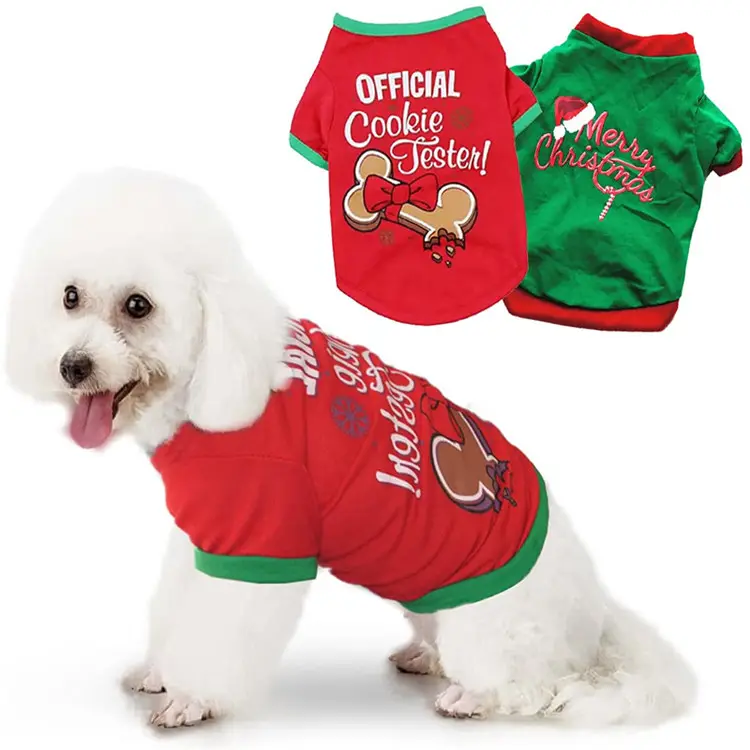 High quality dog apparel Tshirt holiday pet christmas clothes