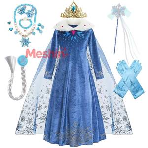 Robe de princesse pour filles MS, reine des neiges d'hiver, pour Noël, fête d'anniversaire, couronnement - Product Image 1