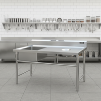 Table de collecte des déchets multifonctionnelle détachable en acier inoxydable 304 JINGDU S201, plan de travail pour la cuisine, capacité de charge de 300 kg/m