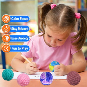 Textured Silicone Sensory Stress <b>Balls</b> in Assorted Colors Soft <b>Squeeze</b> Fidget Toys for Tactile Play and Relaxation - Product Image 5