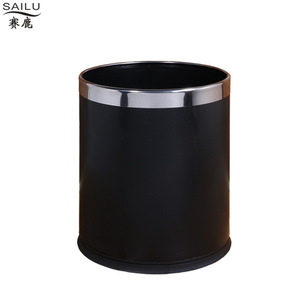 Stainless Steel Cylindrical Trash Can 30L Indoor Hotel KTV Commercial Use - Product Image 2