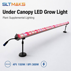 ไฟปลูกพืชแบบ LED ใต้หลังคา ขนาด 4 ฟุต 8 ฟุต 120 วัตต์ 150 วัตต์ 240 วัตต์ 300 วัตต์ สเปกตรัมเสริม Planta De Luz Bar IP65 สำหรับการกระตุ้นการออกดอกในพืชต่ำ - Product Image 1