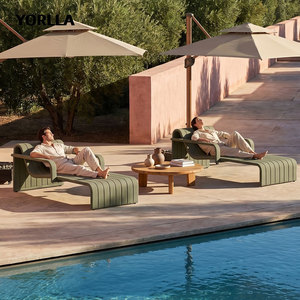 <span class=keywords><strong>Lettino</strong></span> <span class=keywords><strong>Prendisole</strong></span> di Lusso per Hotel e Resort, Resistente alle Intemperie, con Cuscini Trapuntati, in Alluminio Rinforzato - Product Image 2