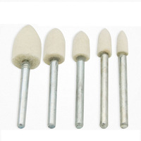 Ensemble de meule de polissage montée en feutre de laine tête de meulage roue de polissage en feutre pour Dremel moule perceuse accessoires d'outils rotatifs