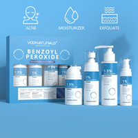 Kit de Soins Anti-Acné au Peroxyde de Benzoyle OEM, Nettoyant Moussant Anti-Acné PanOxyl 1,5% & Crème de Traitement BP 1,5% & Sérum Réparateur BP 1% Apaisant