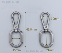 Mousquetons à ressort à double ouverture avec fermoir pivotant et fermoir à griffe de homard pour accessoires de fabrication de porte-clés, cordons et bijoux DIY