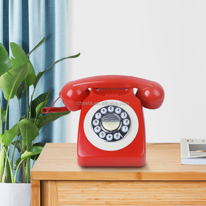 Biểu Tượng Tùy Chỉnh Màu Đỏ Cổ Điển Điện Thoại Cổ Có Dây Điện Thoại Với Push Button - Product Image 2