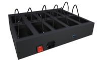 Estación de Carga Multi-dispositivo de 8 Puertos con Carga Automática y Centro de Carga de Datos y Video Automático con Conexión por Cable Encriptada, Software Incluido