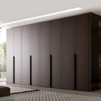 Armoires de dressing modernes pliables en grain de bois, sur mesure, pour chambre à coucher, avec portes coulissantes - Collection 2023