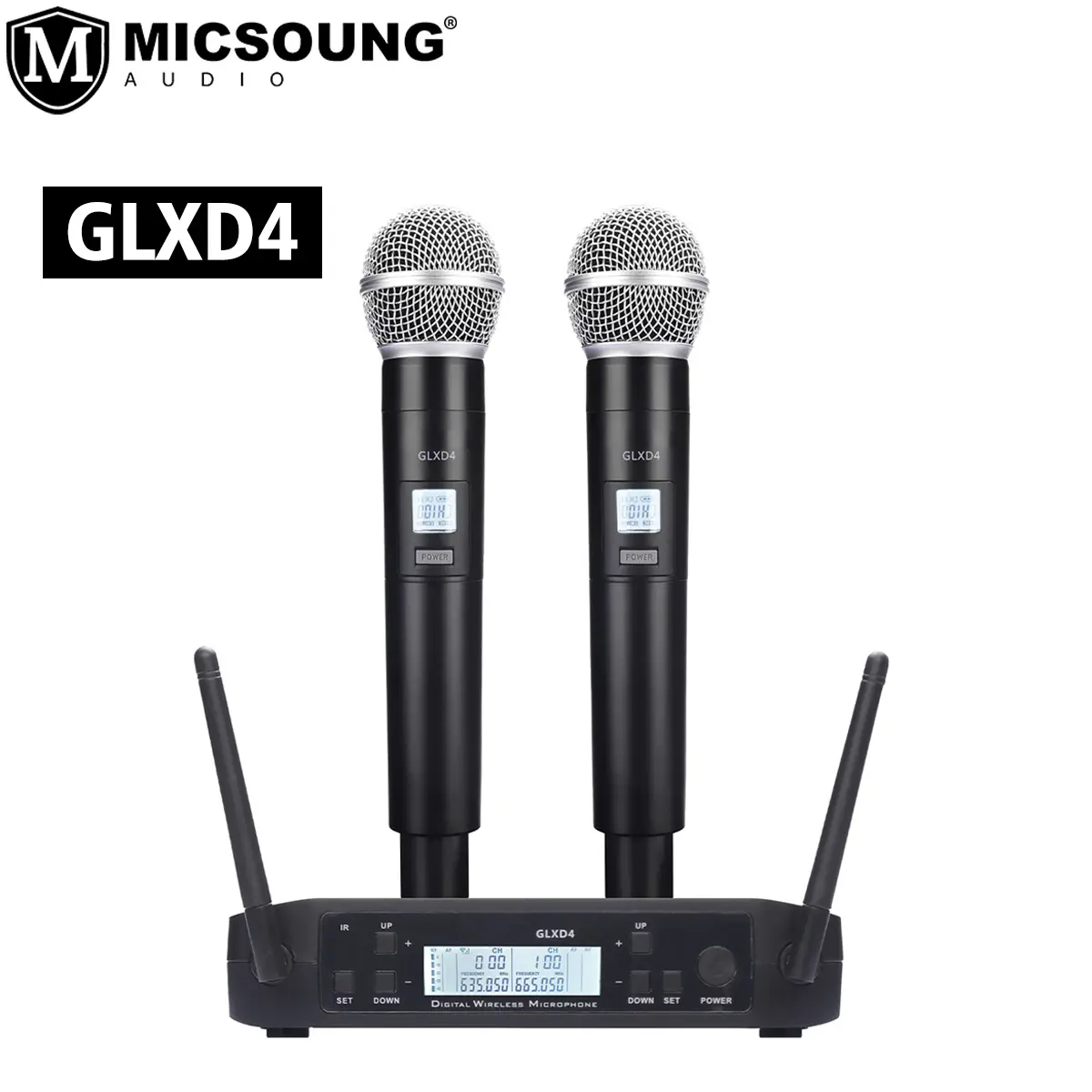 GLXD4 BETA 58A Digital Vocal Wireless System Dual Channel Handheld Mic Frequency Adjustable Microphone GLXD4 for Stage Speech