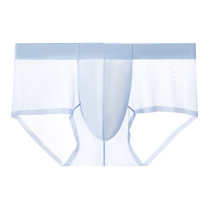 Slip en soie de glace volant à clé <span class=keywords><strong>banane</strong></span> ultra-mince sans couture respirant séchage rapide en nylon antibactérien entrejambe sous-vêtements pour hommes - Product Image 1