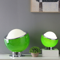 Lampe de bureau LED contemporaine flexible en verre pour intérieur, avec abat-jour, alimentation électrique DC/AC, culot E14, lumière blanc chaud 3000K, idéale pour chambre d'enfant et salon